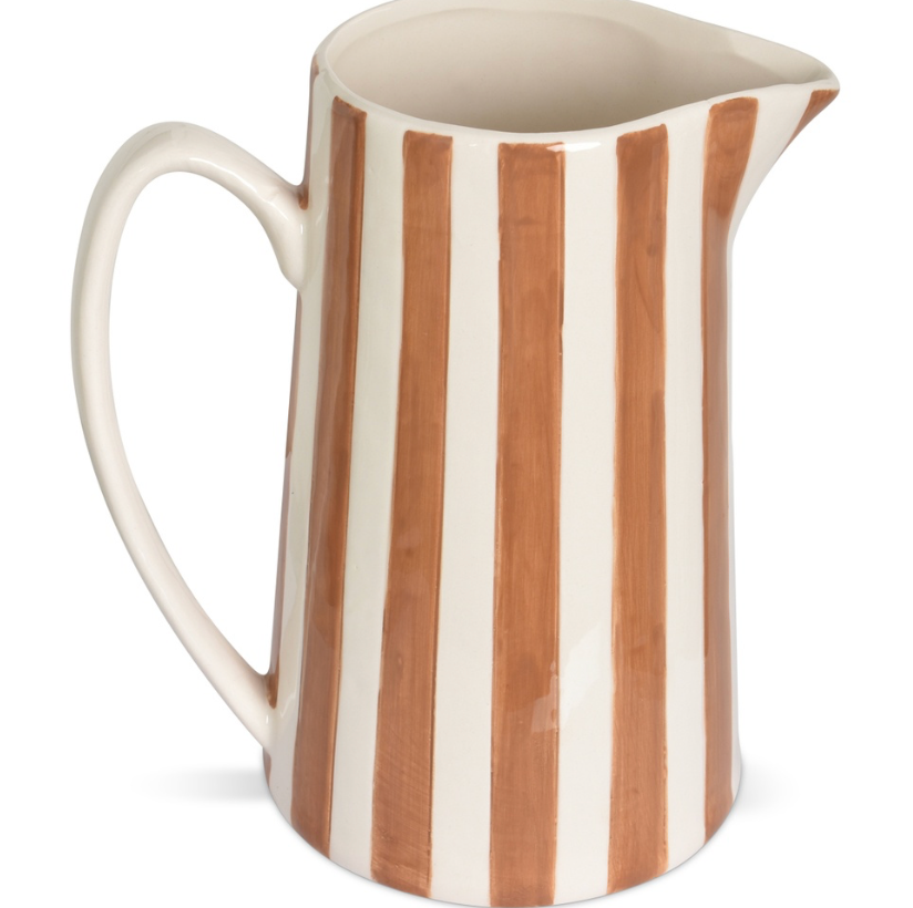 Pichet rayé marron et blanc - GM