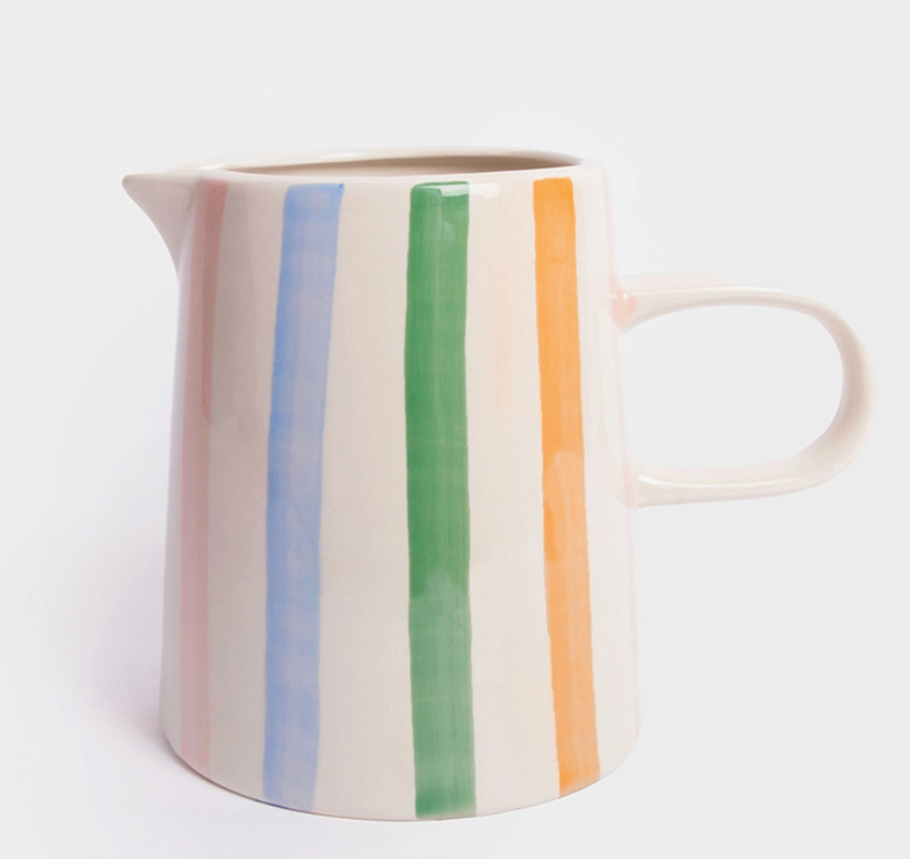Pichet rayé - multicolore pastel