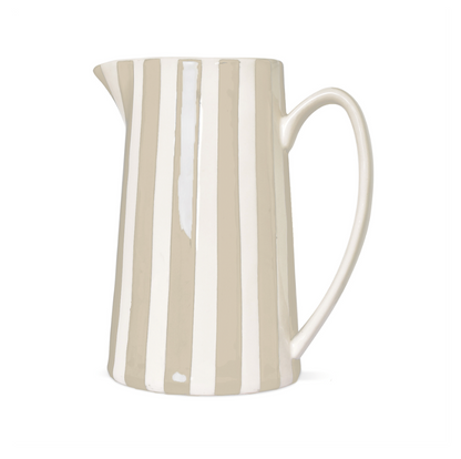 Pichet rayé sable et blanc - GM