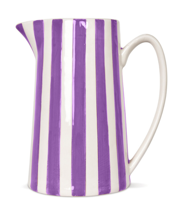 Pichet rayé violet et blanc - GM