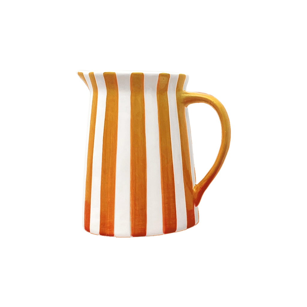 Pichet rayé orange et blanc - MM