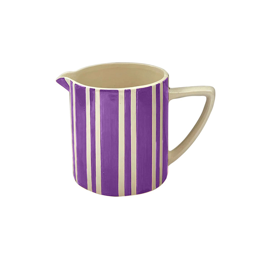 Pichet rayé violet et blanc - PM