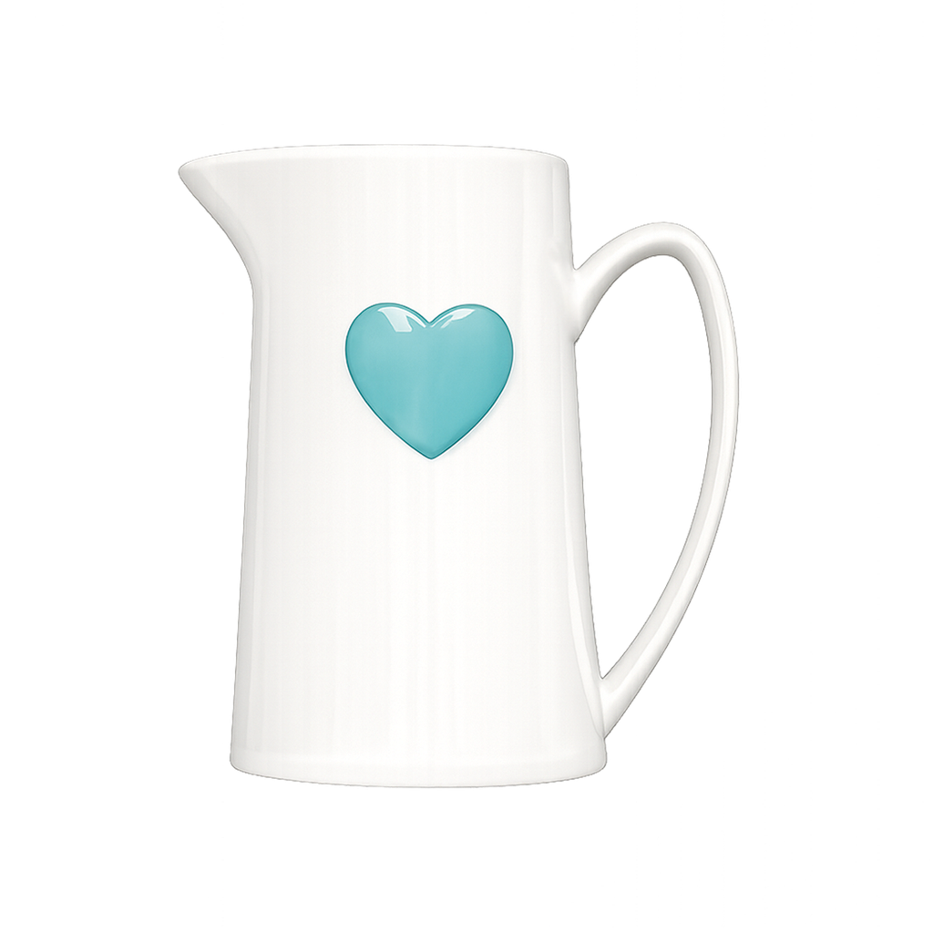 pichet coeur bleu ciel opjet