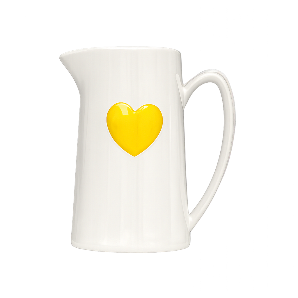 pichet coeur jaune opjet