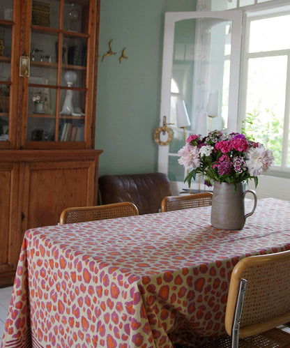 Tissu / Nappe - Léopard Rose 220x140cm