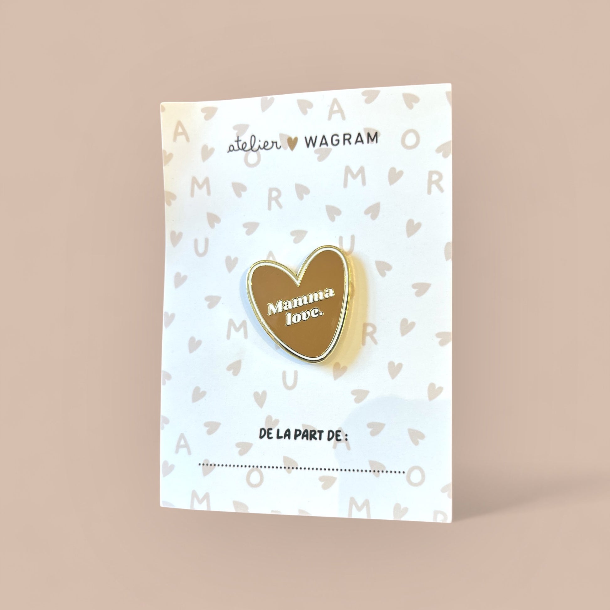 Pin's coeur marron - Mamma love