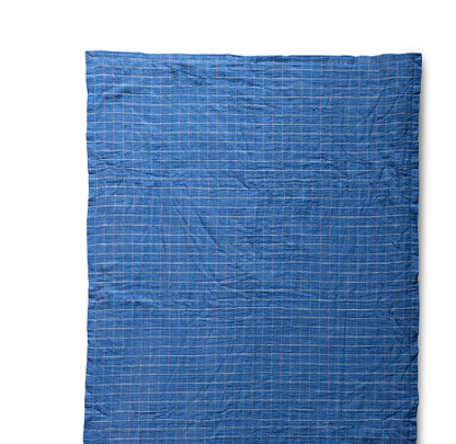 Plaid à carreaux sherpa - Bleu