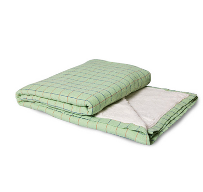 Plaid à carreaux sherpa - Vert
