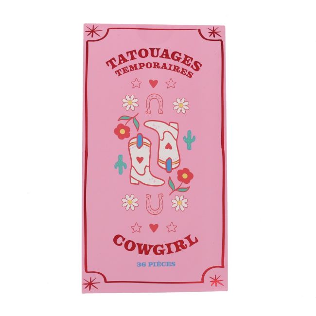 planche tatouages temporaires cowgirl petit souk