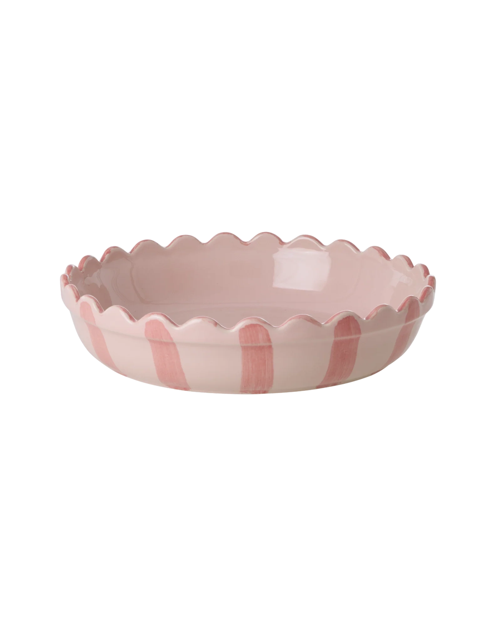 Plat à tarte rayé - Rose