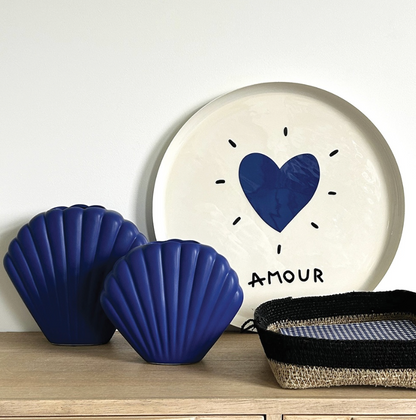 Plateau coeur amour - Bleu