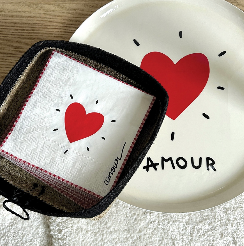 Plateau coeur amour - Rouge