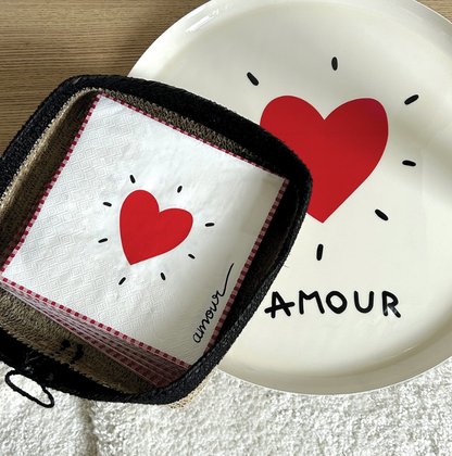 Plateau coeur amour - Rouge