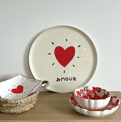 Plateau coeur amour - Rouge