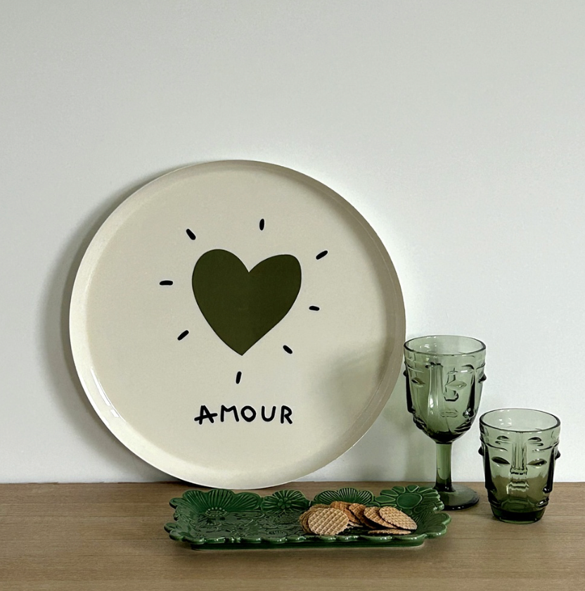 Plateau coeur amour - Vert