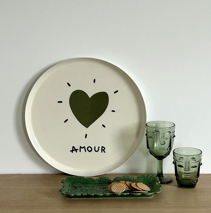 Plateau coeur amour - Vert