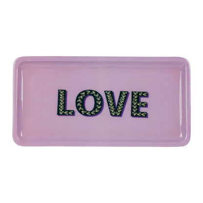 plateau-en-fer-love-mauve-et-noir-30x15cm
