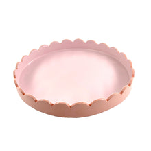 Plateau rond festonné - Rose