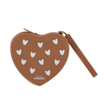 Pochette silicone coeurs - Caramel