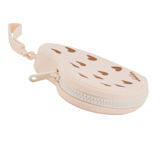Pochette silicone coeurs - Crème