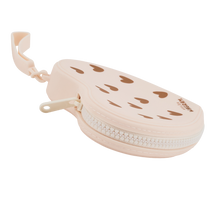 Pochette silicone coeurs - Crème