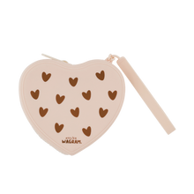 Pochette silicone coeurs - Crème