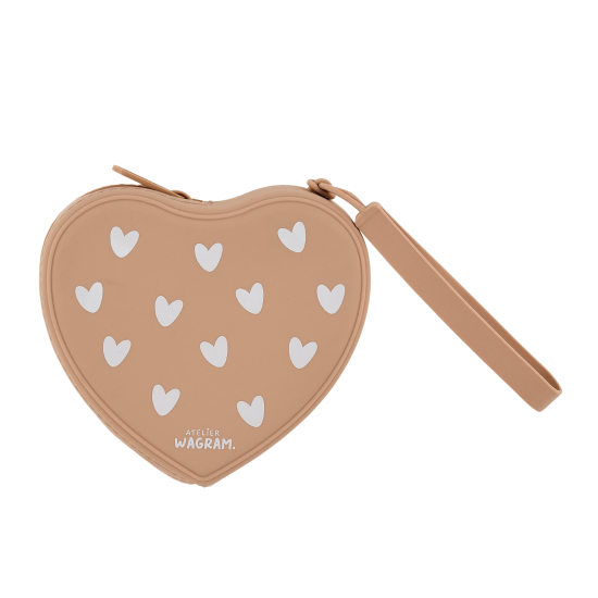 Pochette silicone coeurs - Nougat