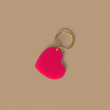 Porte-clé coeur - Rose fluo