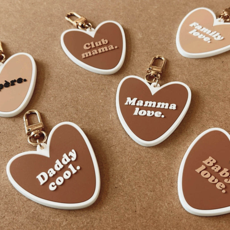 Porte-clés beige - Je t'aime