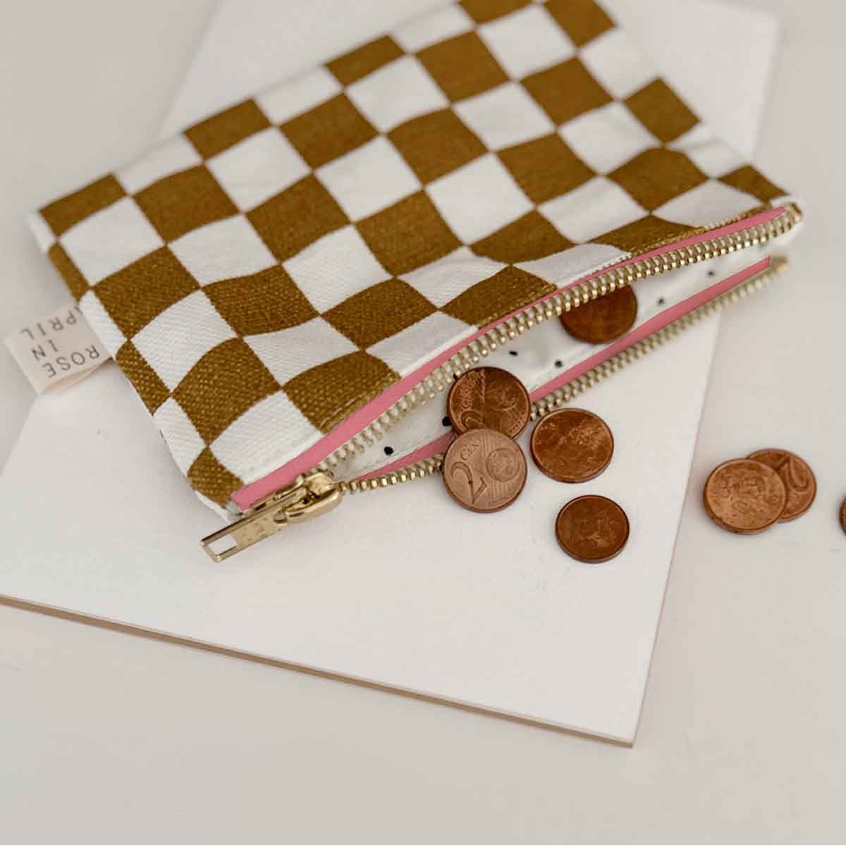 Porte-monnaie Marie - Damier Caramel