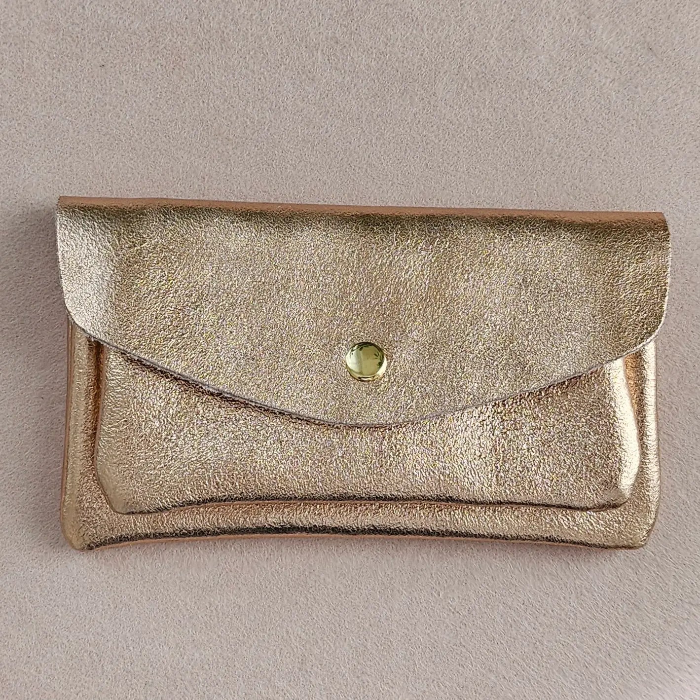 Porte-monnaie moyen en cuir - Rose clair
