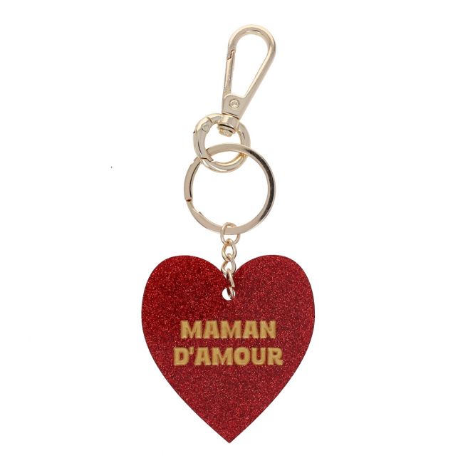 porte clé résine paillettes maman d'amour