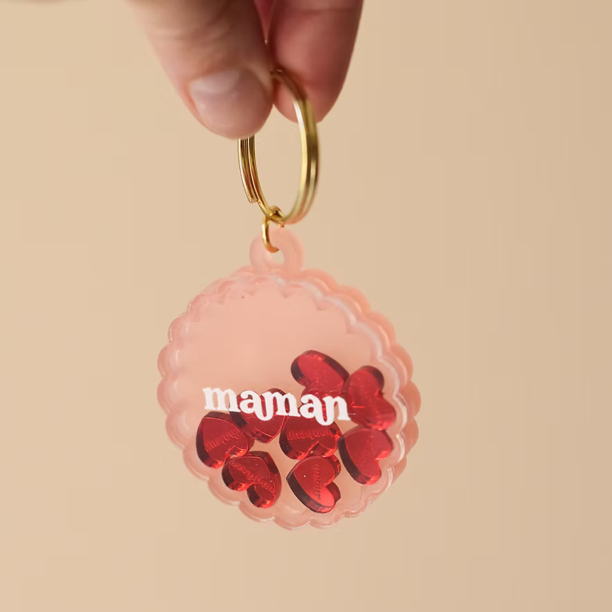 porte clé à secouer maman mots doux
