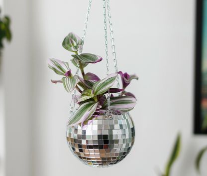 Pot de plantes disco boule à facettes - Argent MM