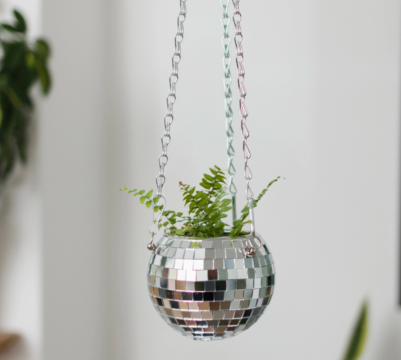 Pot de plantes disco boule à facettes - Argent PM
