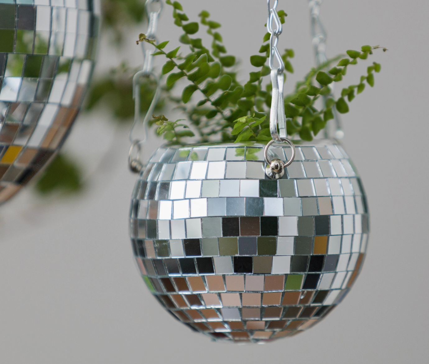 Pot de plantes disco boule à facettes - Argent PM