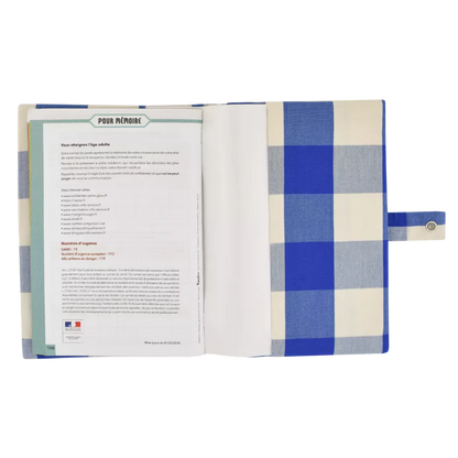 protège carnet de santé carreaux bleus petit picotin