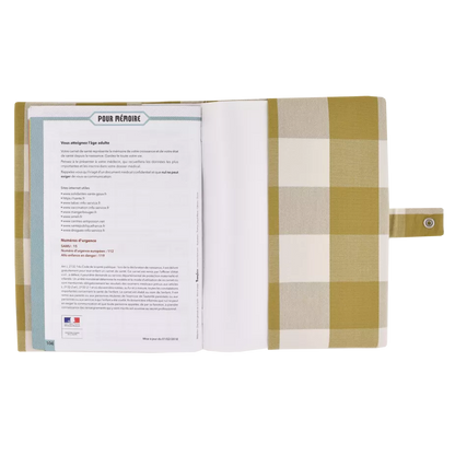 protège carnet de santé carreaux ocres petit picotin