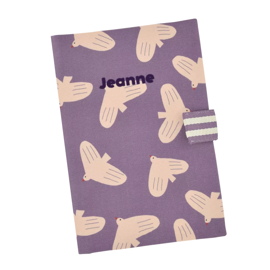 protège carnet de santé oiseaux lilas petit picotin