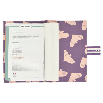 protège carnet de santé oiseaux lilas petit picotin