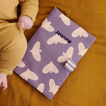 protège carnet de santé oiseaux lilas petit picotin