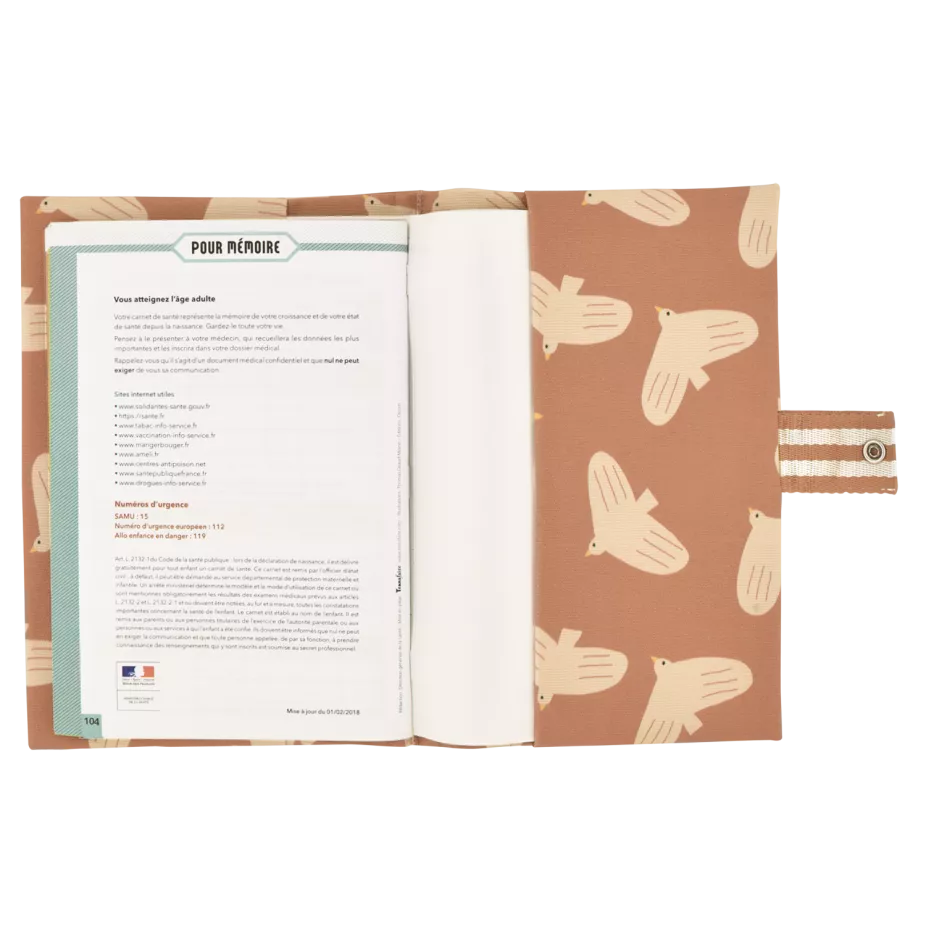 protège carnet de santé oiseaux tomette petit picotin 