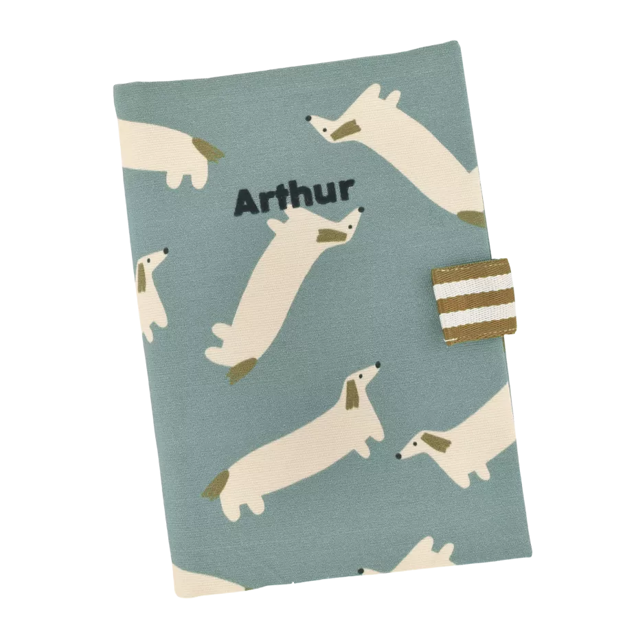protège carnet de santé teckels bleu givré petit picotin 