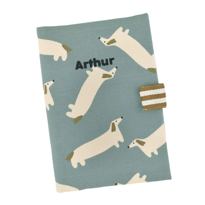 protège carnet de santé teckels bleu givré petit picotin 