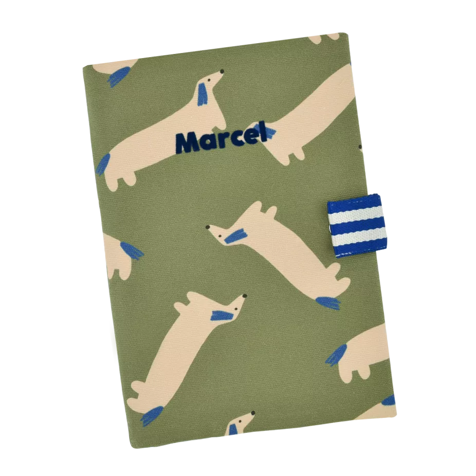protège carnet de santé teckels olive petit picotin