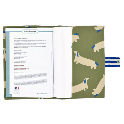protège carnet de santé teckels olive petit picotin