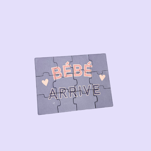Mini Puzzle bleu Annonce - Bébé arrive