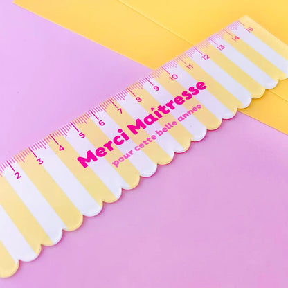 règle rayures jaunes merci maitresse