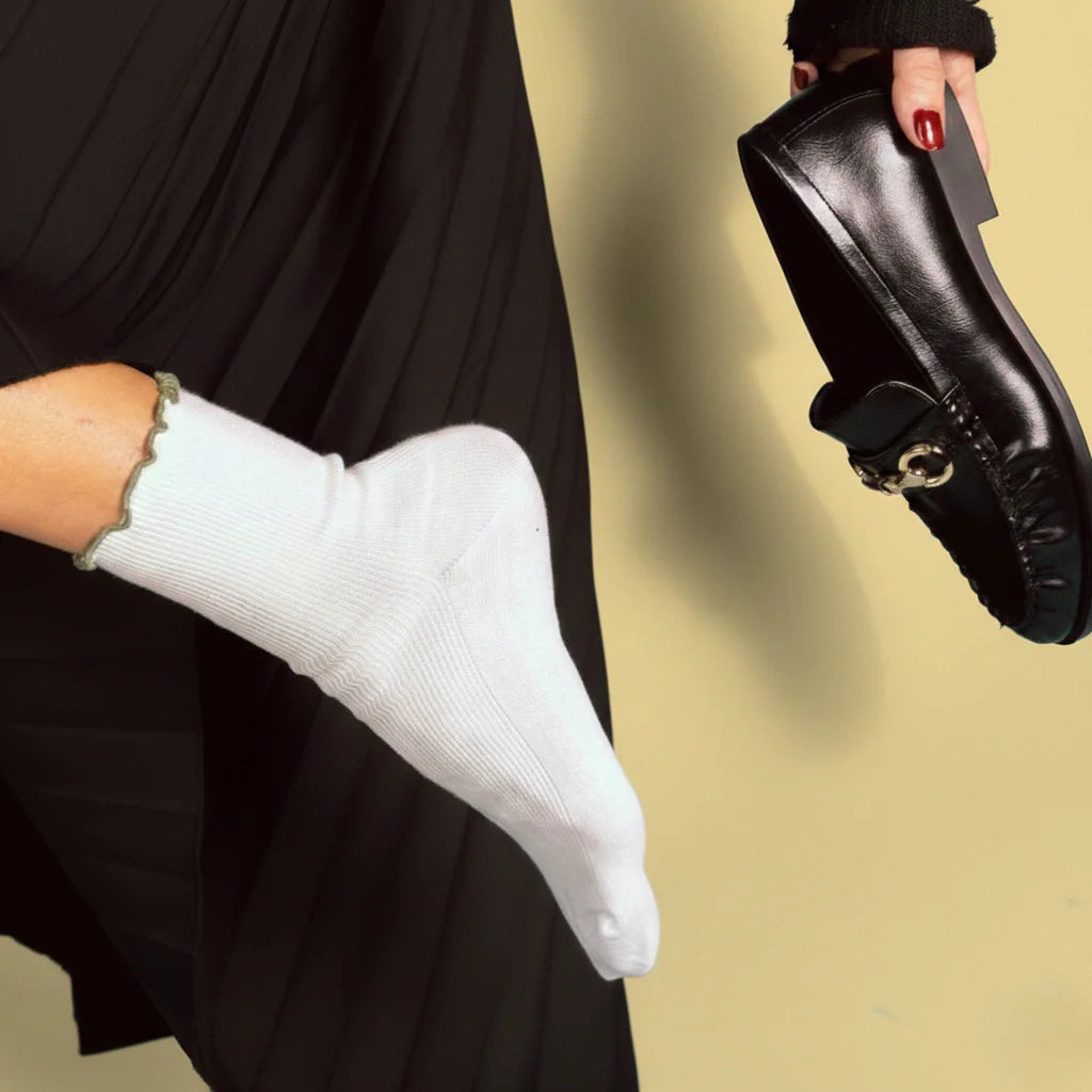 Chaussettes à volants 36/40 - Kaki