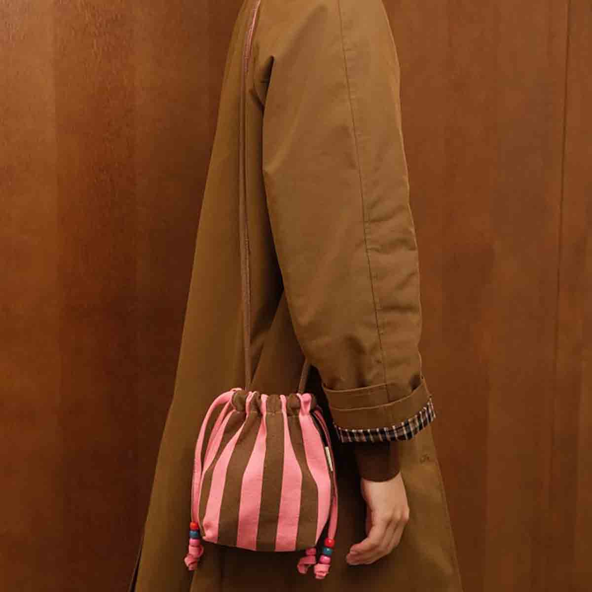 sac billie rayures funky pink olive